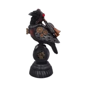 image of Steampunk Rivet Raven Mechanical Bird Figurine