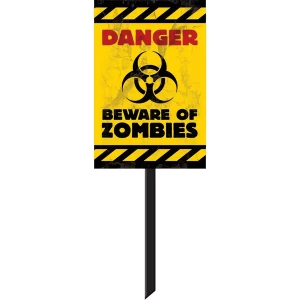 Image of Danger Beware of Zombies Plastic Lawn Sign
