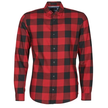 Image of Jack Jones JJEGINGHAM mens Long sleeved Shirt in Red - Sizes XXL,S,M,L,XL