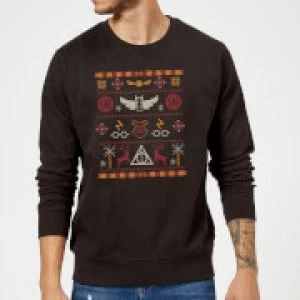 Image of Harry Potter Knit Christmas Sweatshirt - Black