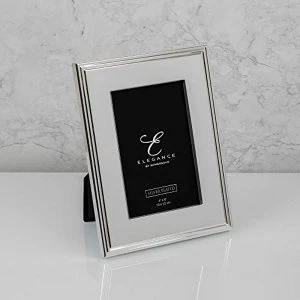 Image of 4" x 6" - Elegance Silverplated Rib Edge Frame - Gift Boxed
