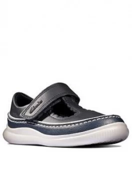 Image of Clarks Girls Crest Sky Toddler Shoe - Navy, Size 7 Younger
