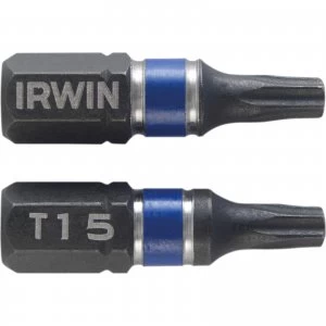 image of Irwin Impact Torx Screwdriver Bit T15 25mm Pack of 2