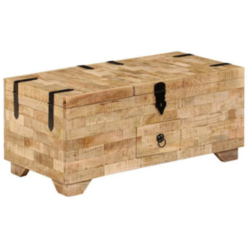 Image of Vidaxl Coffee Table Solid Mango Wood 80X40X35 Cm