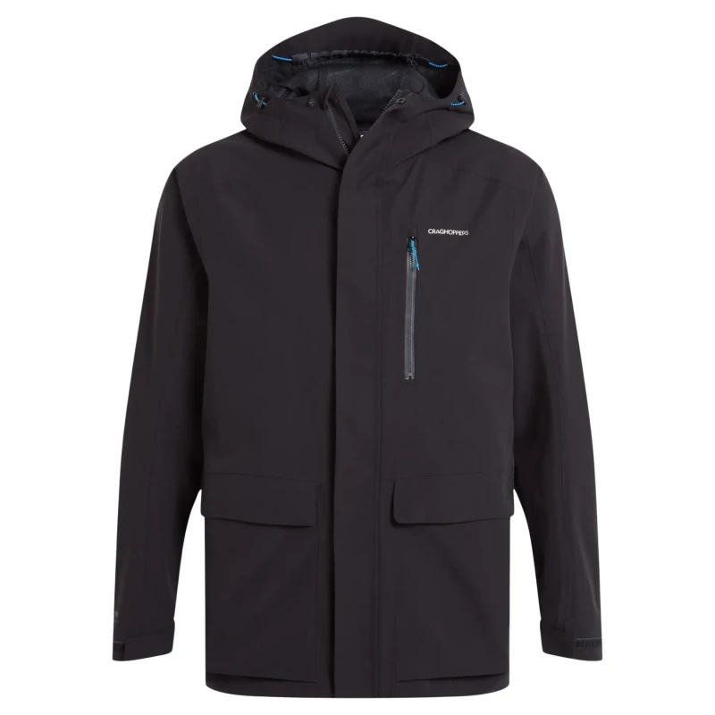 Image of Craghoppers Craghoppers Men Lorton Stretch Waterproof Breathable Jacket in Dark Navy Size: 2X-large Dark Navy XXL Male 5063260096416
