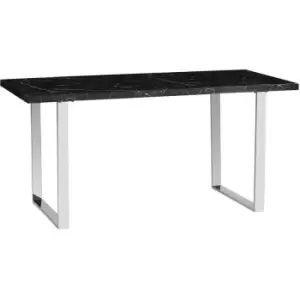 image of 155cm Rectangular Dining Table Kitchen Table for 6-8 People Black - Black - Homcom