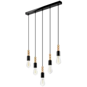 Simon Cluster Pendant Ceiling Light Black, 5x E27