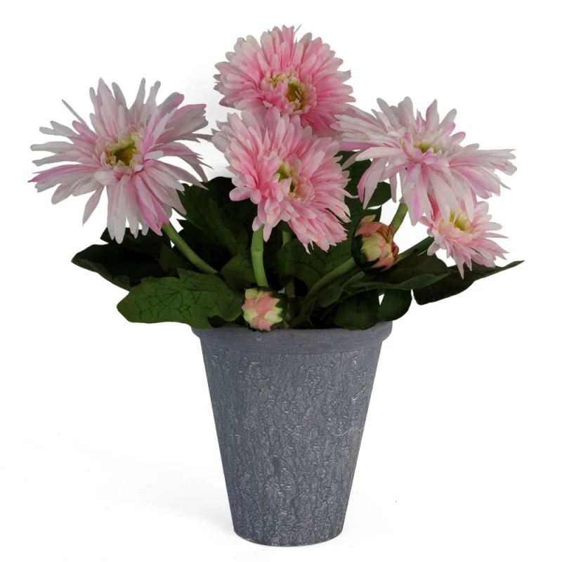 Image of Leaf 33cm Artificial Potted Daisy Pink Pink