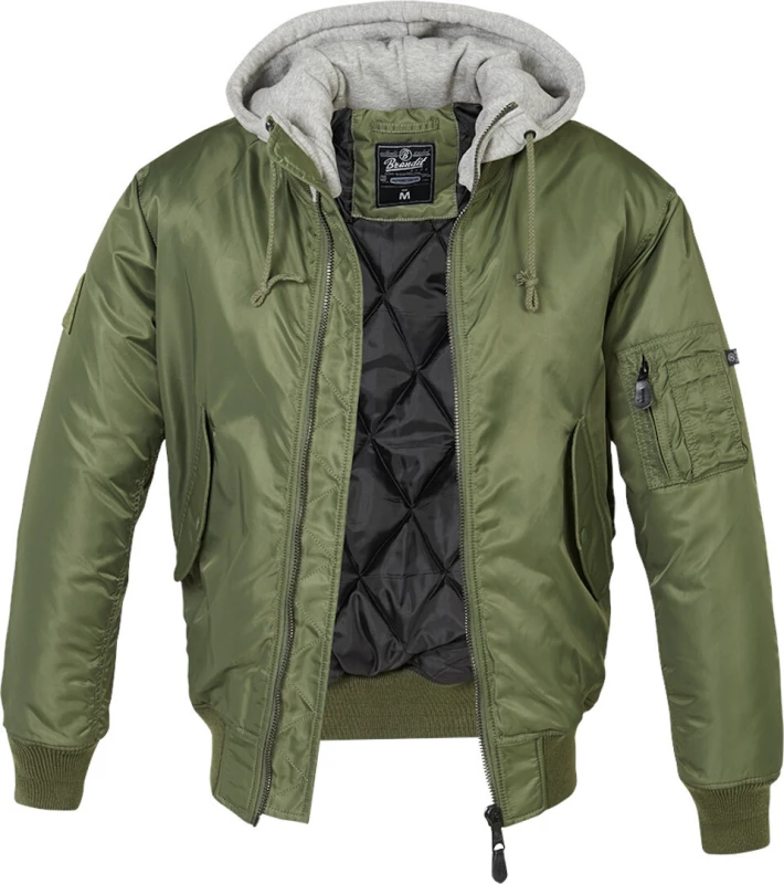 Image of Brandit MA1 Sweat Hooded Jacket, green, Size 6XL for Men