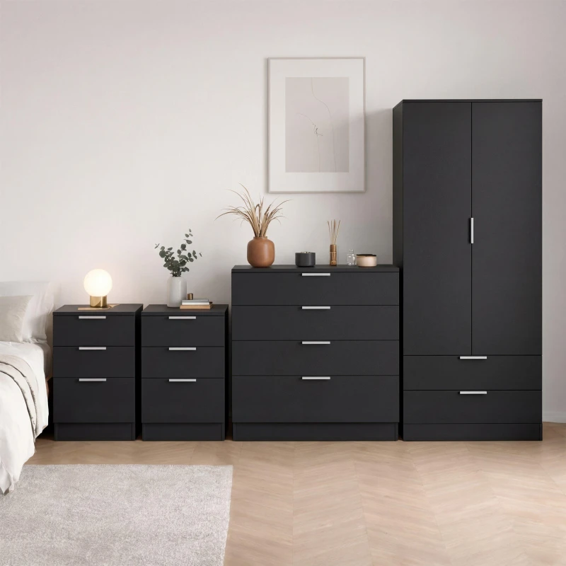 Image of Lassic Vida Designs Trega 4 Piece Bedroom Set 3 Black unisex 4 Piece