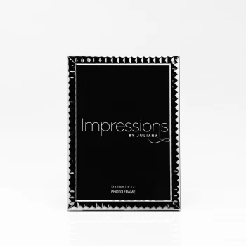 Image of 5" x 7" - Silver Plated Diamond Textured Photo Frame