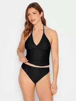 image of Long Tall Sally Long Tall Sally Black Crochet Tankini, Black, Size 10, Women