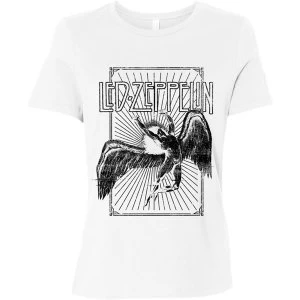 Image of Led Zeppelin - Icarus Burst Ladies Large T-Shirt - White