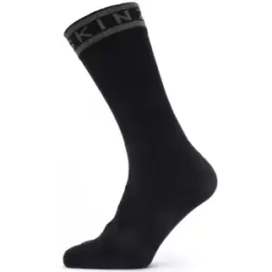 image of Sealskinz Waterproof Warm Weather Mid Length Sock with Hydrostop - Black