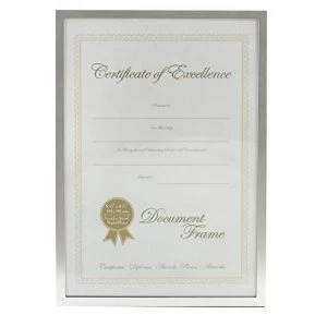 image of A4 - Impressions Silver Metal Frame with Glass - Certificate