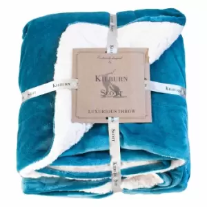 Image of Crossland Grove Sherpa Throw Teal 1520x1770mm