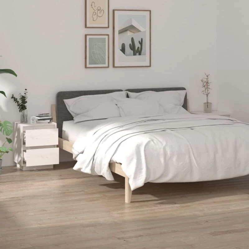Image of VIDAXL Bedside Cabinets 2 pcs White 40x35x50cm Solid Wood Pine Vidaxl 8720286840153
