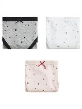 image of Mango Girls 3 Pack Star Print Knickers - White