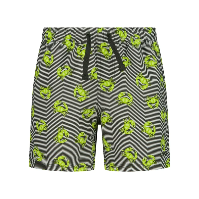 Image of Striped Crab Print Swim Shorts Child CMP Vert Male 3 ans