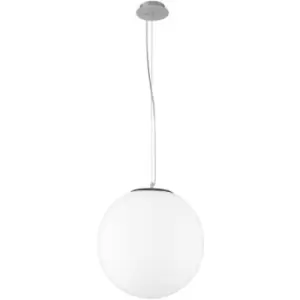 Netlighting Merano Jersey 30cm Globe Pendant Ceiling Light Opal Glass, Chrome Me