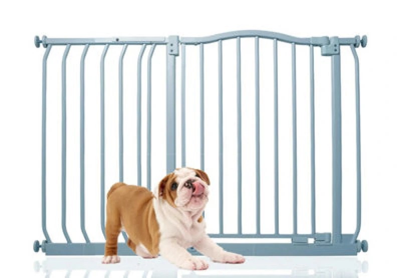 Image of Bettacare Curved Top Dog Gate, 89Cm - 98Cm, Matt Grey, Pressure Fit Pet Gate For Dog And Puppy, Pet And Dog Barrier