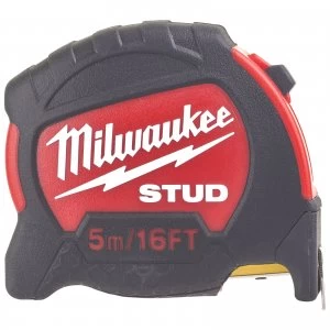 Image of Milwaukee Stud Tape Measure Imperial & Metric 16ft / 5m 27mm