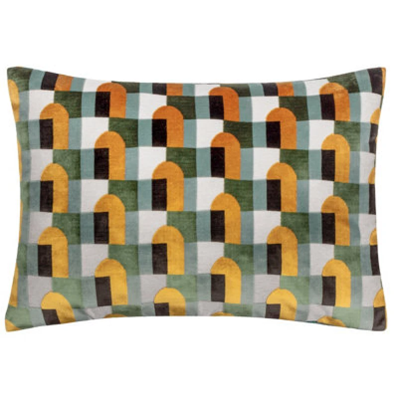 Image of Paoletti Keela Rectangle Cushion Light Blue