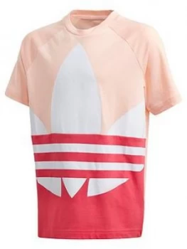 Image of Adidas Originals ChildrenS Big Trefoil T-Shirt - Coral