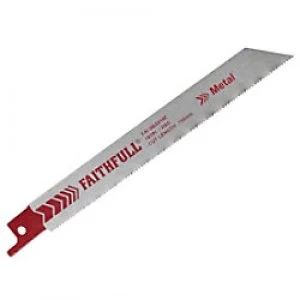 Image of Faithfull Sabre Saw Blade for Metal Cutting S918E 150 mm x 18 TPI Pack of 5
