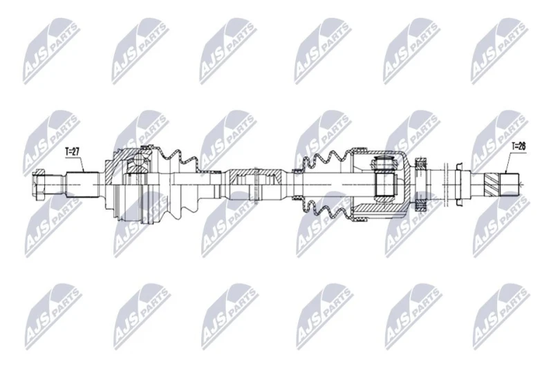Image of NTY NPW-RE-247 Drive shaft Manual Transmission, Front Axle Right Drive Shaft (13)