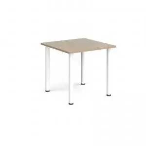 Image of Rectangular white radial leg meeting table 800mm x 800mm - barcelona