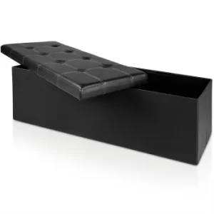 image of Storage Bench Black 115x38x38cm Foldable