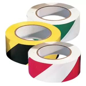 Image of PVC Adhesive Hazard Warning Tape 1 x Roll - Red/White