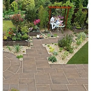 image of Marshalls Heritage Riven Weathered Yorkstone 300 x 300 x 38mm Paving Slab Pack of 44