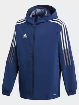 Image of Boys, adidas Tiro 21 Windbreaker, White, Size 7-8 Years