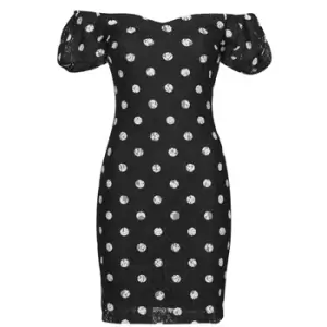 image of Guess ROSITA DRESS womens Dress in Black. Sizes available:S,M,XL