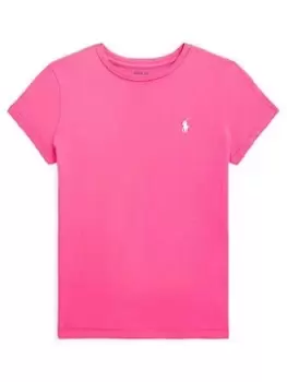 Image of Ralph Lauren Girls Classic Short Sleeve T-Shirt - Desert Pink, Size Age: 8-10 Years=M, Women