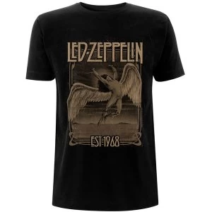 Image of Led Zeppelin - Faded Falling Unisex Large T-Shirt - Black