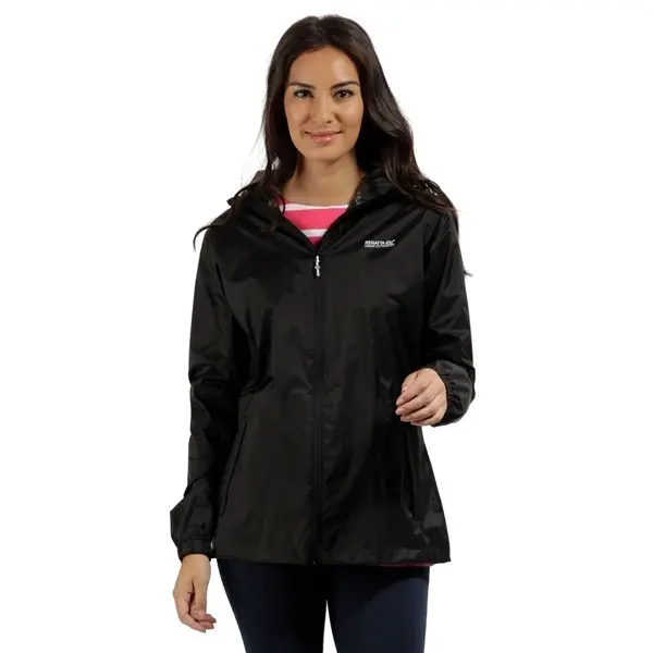 image of Regatta Womens/Ladies Pack It Jacket III Waterproof Durable Jacket UK Size 8 - Chest 32' (81cm) BLACK RWW305-800-8