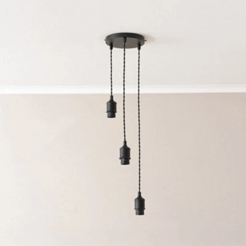 Image of ValueLights ValueLights Shaw Cluster Drop 3 Way Chrome Gold Black Adjustable Ceiling Light Black One Size Unisex 5016529272724