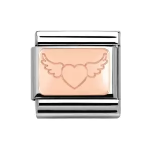 Image of Nomination Classic Rose Gold Flying Heart Charm