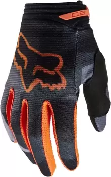 Image of FOX 180 Bnkr Youth Motocross Gloves, black-green-multicolored, Size L, black-green-multicolored, Size L