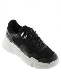 image of Victoria Chunky Trainer - Black/White, Size 3, Women