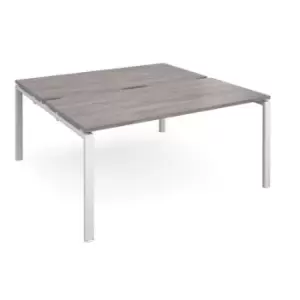 Image of Adapt starter units back to back 1600mm x 1600mm - white frame and grey oak top