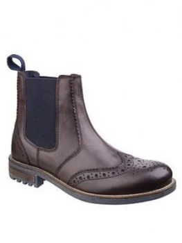 Image of Cotswold Cirencester Leather Brogue Boots - Brown