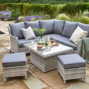 image of Wroxham 4 Seater Grey Corner Lounging Set Grey