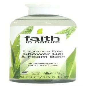 Image of Faith in Nature Fragrance Free Shower Gel Foam Bath 400ml
