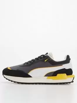 Image of Puma City Rider Electric - Black/Grey/Yellow, Black/Grey/Yellow, Size 11, Men