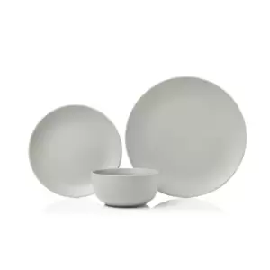 image of Sabichi 12 Piece Matte Stoneware Dinner Set - Grey