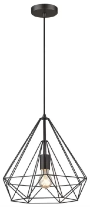 image of Spring Wire Small Ceiling Pendant Matt Black, E27